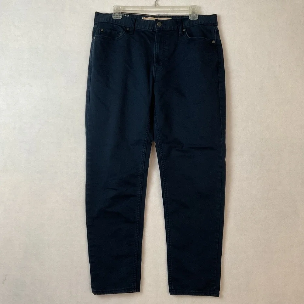 Banana Republic Mens Navy Blue Travel Jean Slim Straight Pants 34x28